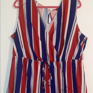 Red white and blue romper